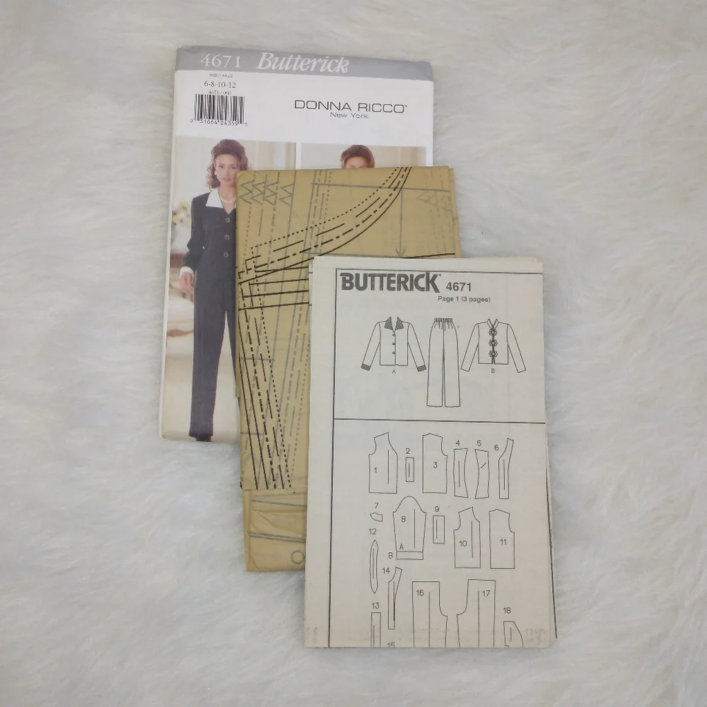 Butterick 4671 Donna Ricco EASY top and pant Size 6-8-10-12